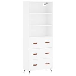Berkfield Home Highboard White 69.5x34x180 cm Engineered Wood - thumbnail 3