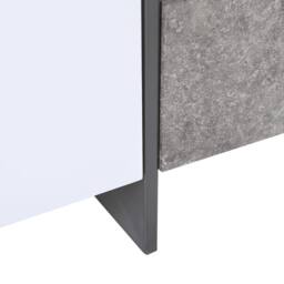 Wyld and Coco TV Stand Concrete-Effect White Veneer with LED Lighting Storage in Grey - thumbnail 9