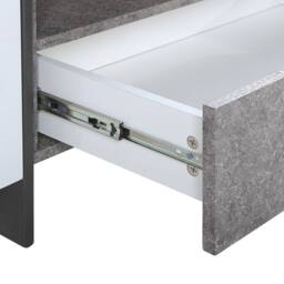 Wyld and Coco TV Stand Concrete-Effect White Veneer with LED Lighting Storage in Grey - thumbnail 8