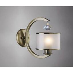 Netlighting Lincoln Wall Lamp E27 Antique BrassGlassCrystal in Bronze - thumbnail 2