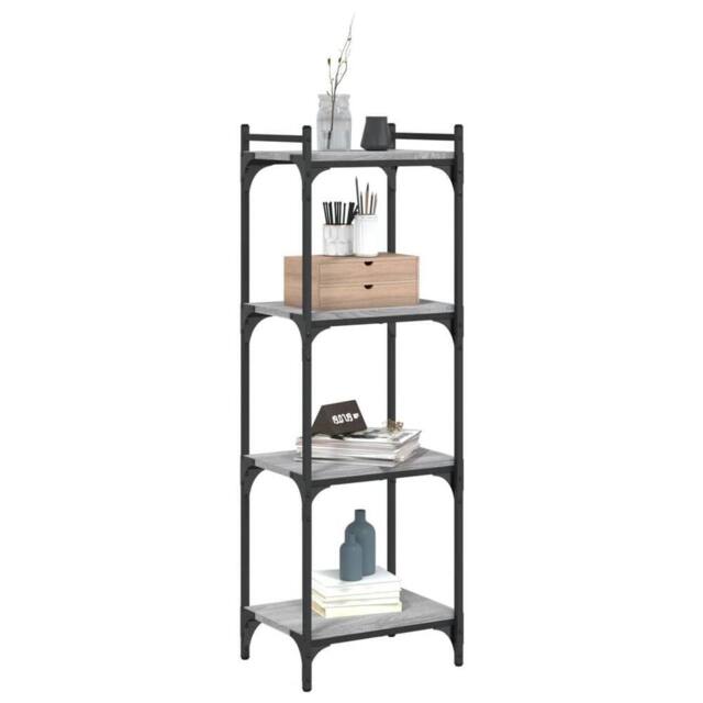 Berkfield Home Decorative Bookcase 4-Tier Grey Sonoma 40x30x120 cm Engineered Wood - Size: 40 x 30 x 120 cm - image 1