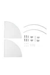 Living and Home 2Pcs Bathroom Glass Corner Shelf Wall Mounted Storage Rack in Silver - thumbnail 6
