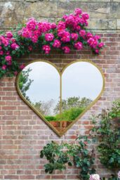 MirrorOutlet Gold Metal Framed Heart Shaped Wall Garden Mirror (80 X 80CM) - Size: 1 Pack - thumbnail 1