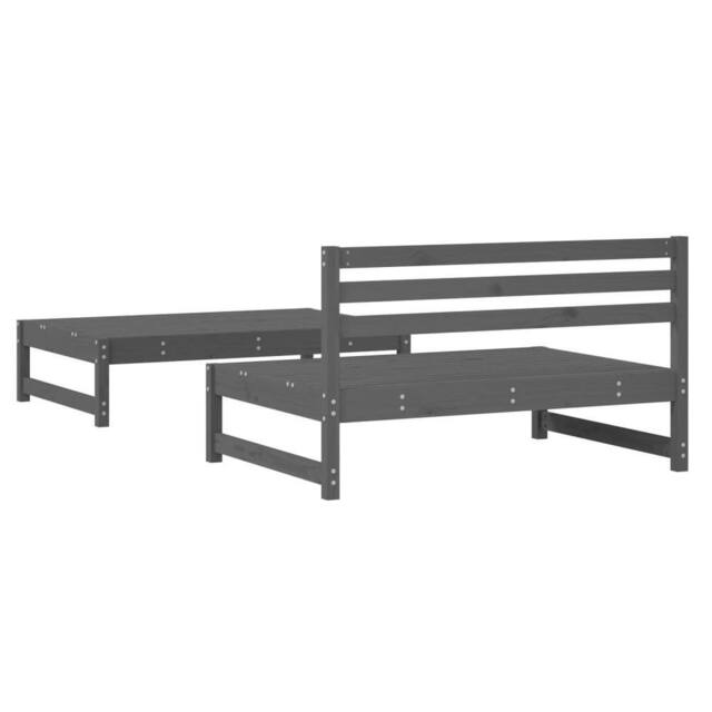 Berkfield Home Beautiful 2 Piece Garden Lounge Set Grey Solid Wood Pine - image 1