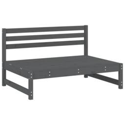Berkfield Home Beautiful 2 Piece Garden Lounge Set Grey Solid Wood Pine - thumbnail 4