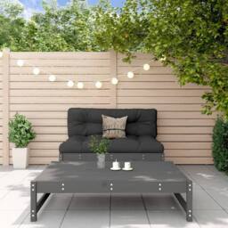 Berkfield Home Beautiful 2 Piece Garden Lounge Set Grey Solid Wood Pine - thumbnail 2