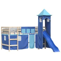 Berkfield Home Curtains for Loft Bed with Tower Blue Polyester - thumbnail 4