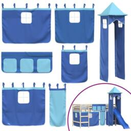 Berkfield Home Curtains for Loft Bed with Tower Blue Polyester - thumbnail 1