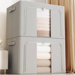 Kelvenix 2PCS Collapsible Storage Bin in Grey - thumbnail 4