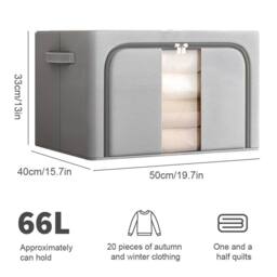 Kelvenix 2PCS Collapsible Storage Bin in Grey - thumbnail 2