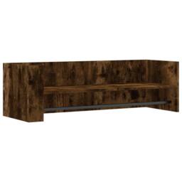 Berkfield Home Wall Shelf Smoked Oak 100x35x30.5 cm Engineered Wood in Brown - thumbnail 3