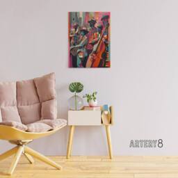 "Artery8 Abstract New Orleans Jazz Musicians Canvas Wall Art Print - Size: W18"" x H24""" - thumbnail 3