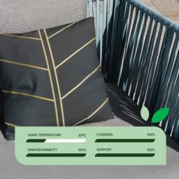 Gardenwize Pack of 2 Outdoor Gold Palm Scatter Cushions in Black - thumbnail 3