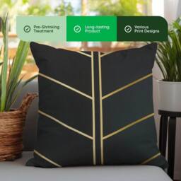 Gardenwize Pack of 2 Outdoor Gold Palm Scatter Cushions in Black - thumbnail 4