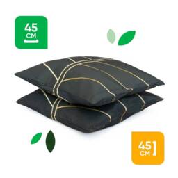 Gardenwize Pack of 2 Outdoor Gold Palm Scatter Cushions in Black - thumbnail 2