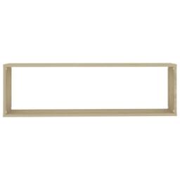Berkfield Home Wall Cube Shelf 2 pcs Sonoma Oak 100x15x30 cm Engineered Wood in Light Brown - Size: 100 x 15 x 30 cm - thumbnail 7