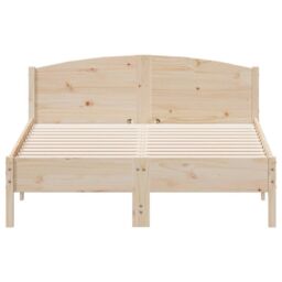 Berkfield Home Bed Frame without Mattress 135x190 cm Double Solid Wood Pine in Brown - thumbnail 4