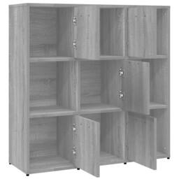 Berkfield Home Modern Book Cabinet Grey Sonoma 90x30x90 cm Engineered Wood - Size: 90 x 30 x 90 cm - thumbnail 5