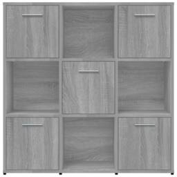 Berkfield Home Modern Book Cabinet Grey Sonoma 90x30x90 cm Engineered Wood - Size: 90 x 30 x 90 cm - thumbnail 6