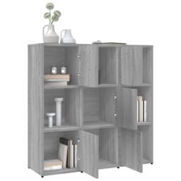 Berkfield Home Modern Book Cabinet Grey Sonoma 90x30x90 cm Engineered Wood - Size: 90 x 30 x 90 cm - thumbnail 4