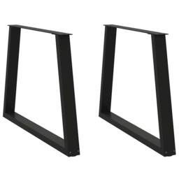 Berkfield Home Dining Table Legs V-Shape 2 pcs Black 90x(72-73.3) cm Steel - thumbnail 2
