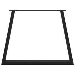 Berkfield Home Dining Table Legs V-Shape 2 pcs Black 90x(72-73.3) cm Steel - thumbnail 5
