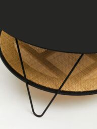 Orsina Elegant Coffee Table With Hairpin Legs, Functional Coffee Table With Storage, Sleek Metal Top Coffee Table in Natural - thumbnail 5
