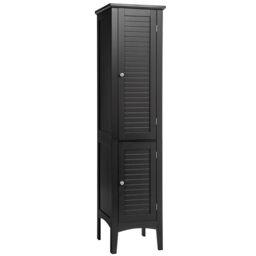 Costway 5-Tier Bathroom High Cabinet Tall Narrow Storage Cabinet Organizer in Black - thumbnail 5