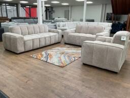 Stratus Interiors Paris Chunky Panel Sofa - Plush Comfort, Stylish Design Durable Build in Light Grey - Size: 2 Seater - thumbnail 2
