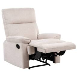Wyld and Coco Beige Fabric Armchair with Adjustable Footrest Polyester Upholstery - thumbnail 2