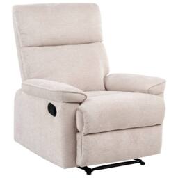 Wyld and Coco Beige Fabric Armchair with Adjustable Footrest Polyester Upholstery - thumbnail 4