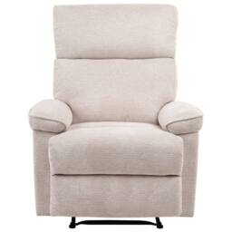 Wyld and Coco Beige Fabric Armchair with Adjustable Footrest Polyester Upholstery - thumbnail 5