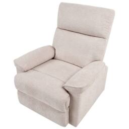 Wyld and Coco Beige Fabric Armchair with Adjustable Footrest Polyester Upholstery - thumbnail 7