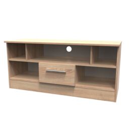 Ready Assembled 2 U Trent 1 Drawer TV & Media Unit (Ready Assembled) in Light Oak - thumbnail 3