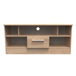 Ready Assembled 2 U Trent 1 Drawer TV & Media Unit (Ready Assembled) in Light Oak - thumbnail 1
