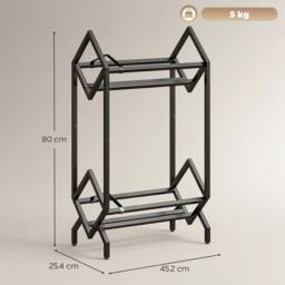 HOMCOM 50 CD Storage Rack, 2-Tier Metal Display Rack for CDs, DVDs, Black - thumbnail 3