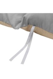 Living and Home 5-Zone Pseudo-Suede Fabric Seat Cushion with Double-Sided Straps, Non-Slip Back & Detachable Machine-Washable Cover in Grey - thumbnail 8