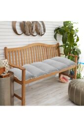 Living and Home 5-Zone Pseudo-Suede Fabric Seat Cushion with Double-Sided Straps, Non-Slip Back & Detachable Machine-Washable Cover in Grey - thumbnail 2
