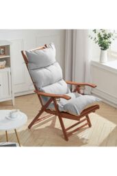 Living and Home 5-Zone Pseudo-Suede Fabric Seat Cushion with Double-Sided Straps, Non-Slip Back & Detachable Machine-Washable Cover in Grey - thumbnail 3