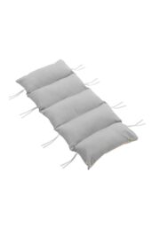 Living and Home 5-Zone Pseudo-Suede Fabric Seat Cushion with Double-Sided Straps, Non-Slip Back & Detachable Machine-Washable Cover in Grey - thumbnail 4