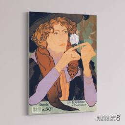 "Artery8 Salon des Cent Vintage Advert Canvas Wall Art Print Georges Feure - Size: W18"" x H24""" - thumbnail 2