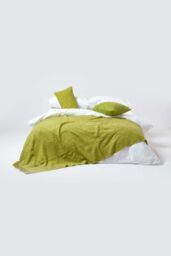 Homescapes Nirvana Cotton Cushion Cover in Green - Size: 60 cm x 60 cm - thumbnail 4