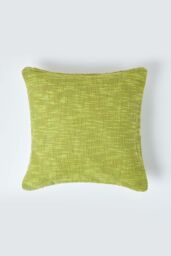 Homescapes Nirvana Cotton Cushion Cover in Green - Size: 60 cm x 60 cm - thumbnail 1