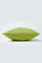 Homescapes Nirvana Cotton Cushion Cover in Green - Size: 60 cm x 60 cm - thumbnail 2