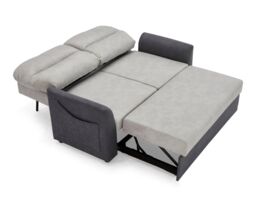 Home Detail Dennis Fabric Pull Out Sofa Bed Duo Contrast Fabric & Side Pocket Storage in Grey - thumbnail 4
