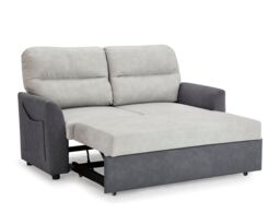 Home Detail Dennis Fabric Pull Out Sofa Bed Duo Contrast Fabric & Side Pocket Storage in Grey - thumbnail 3