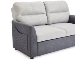 Home Detail Dennis Fabric Pull Out Sofa Bed Duo Contrast Fabric & Side Pocket Storage in Grey - thumbnail 2