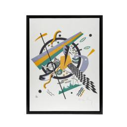 "Artery8 Small Worlds IV Abstract Painting Kandinsky Framed Canvas Wall Art in White - Size: W12"" x H16""" - thumbnail 1