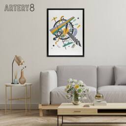 "Artery8 Small Worlds IV Abstract Painting Kandinsky Framed Canvas Wall Art in White - Size: W12"" x H16""" - thumbnail 3