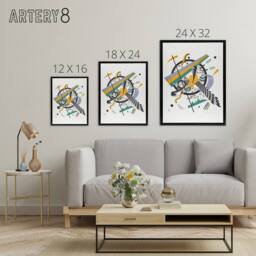 "Artery8 Small Worlds IV Abstract Painting Kandinsky Framed Canvas Wall Art in White - Size: W12"" x H16""" - thumbnail 4